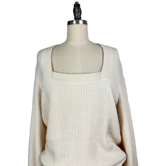 Madewell Melwood Square-Neck Sweater Wool Blend Coziest Yarn Size M Style NG731 - Picture 5 of 9